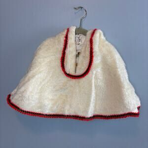 Vintage Infant Child Girls Modische Kinder Bekleidung 60s Faux Fur Holiday Cape
